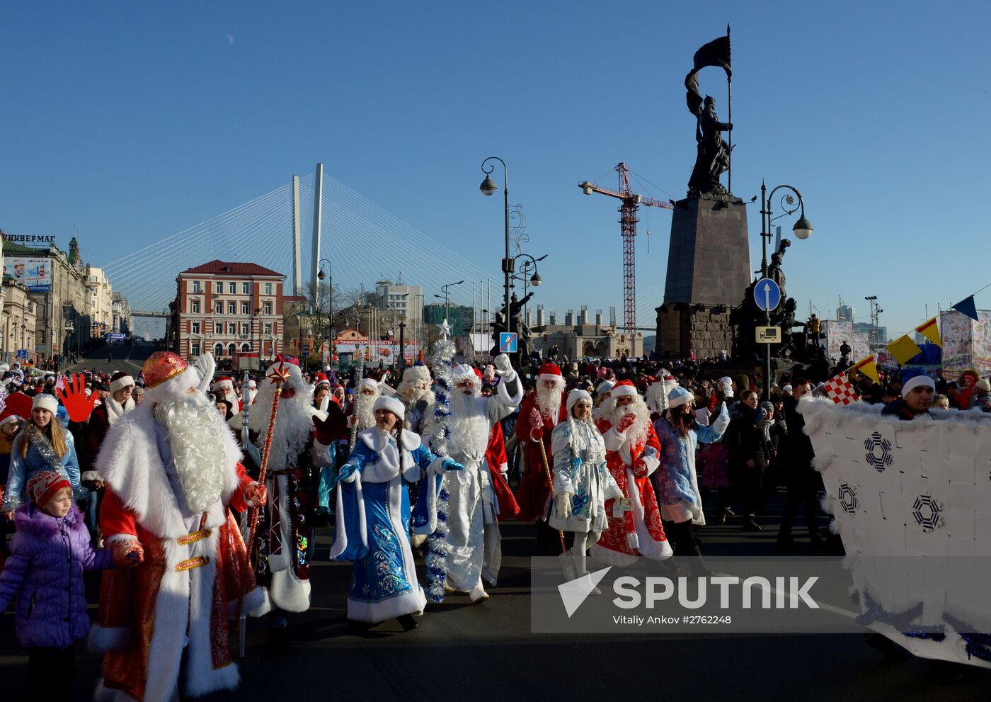 Father Frost parade in Vladivostok