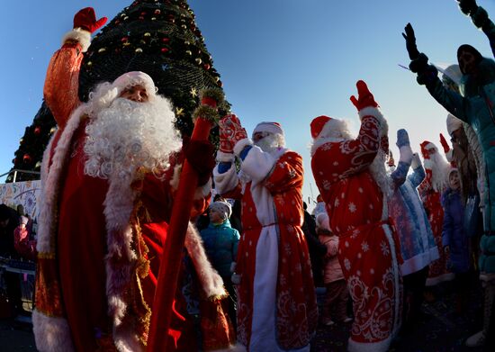 Father Frost parade in Vladivostok