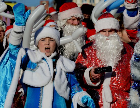 Father Frost parade in Vladivostok