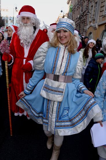 Father Frost parade in Vladivostok