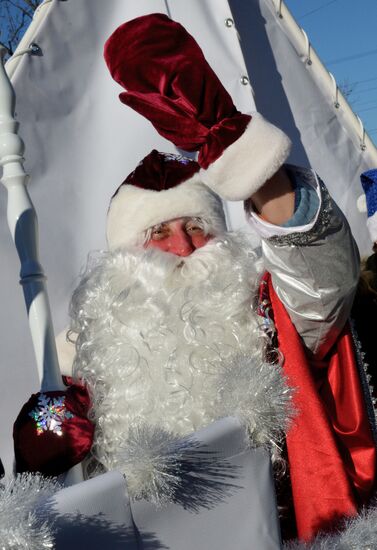 Father Frost parade in Vladivostok