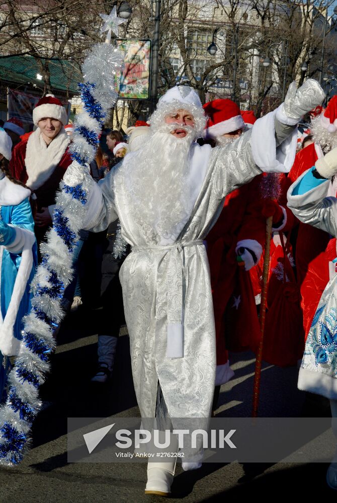 Father Frost parade in Vladivostok