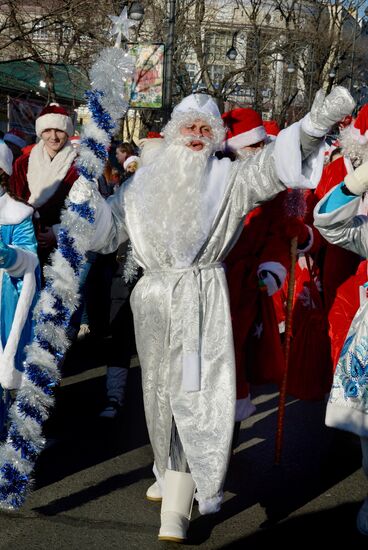 Father Frost parade in Vladivostok