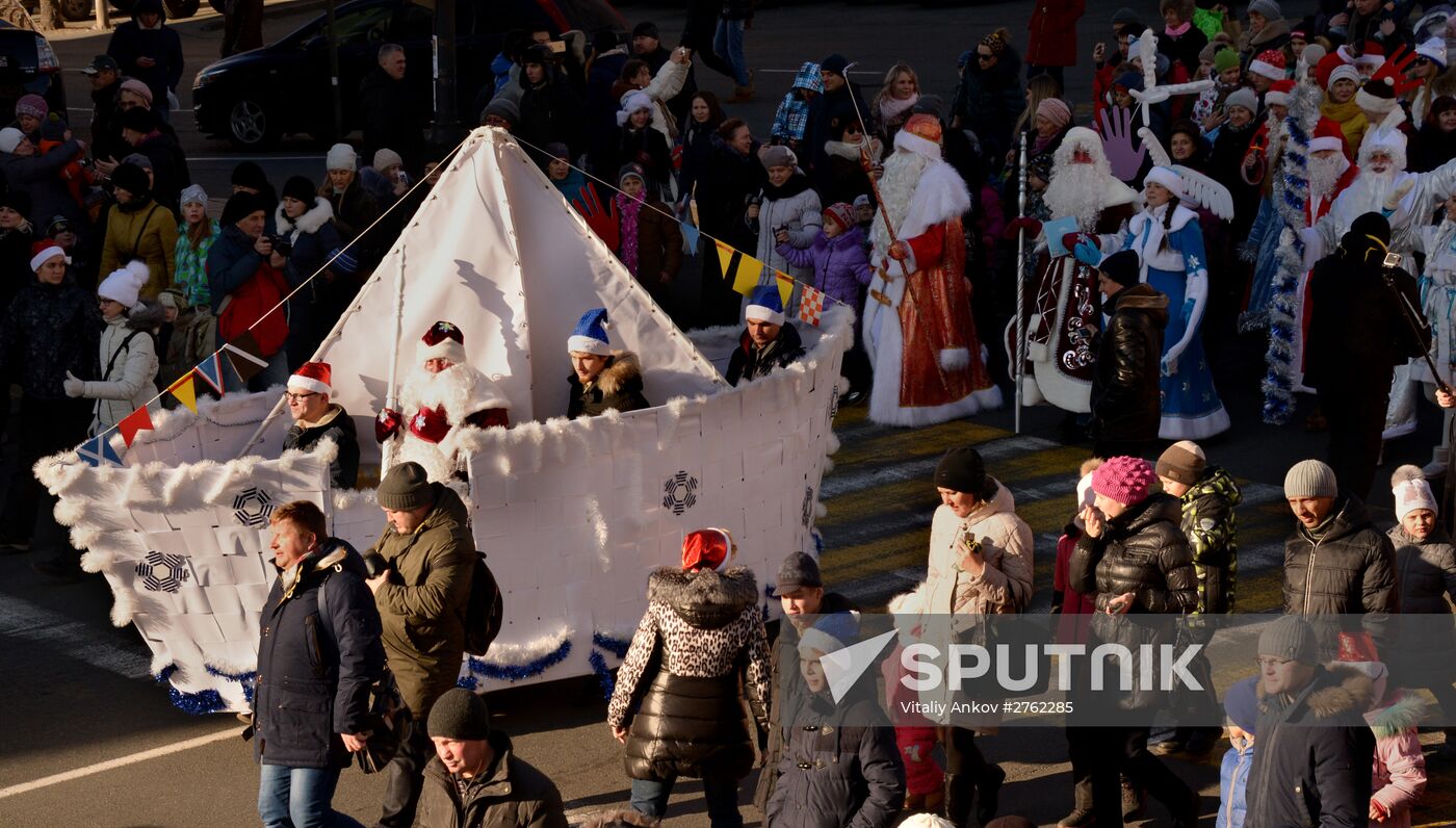 Father Frost parade in Vladivostok