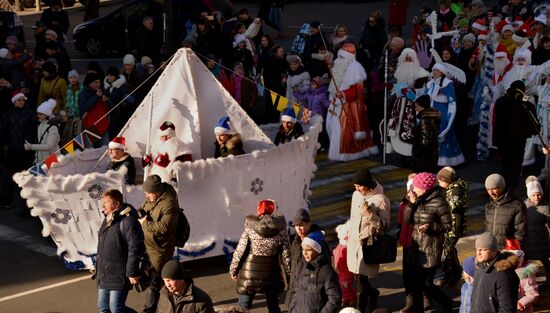 Father Frost parade in Vladivostok