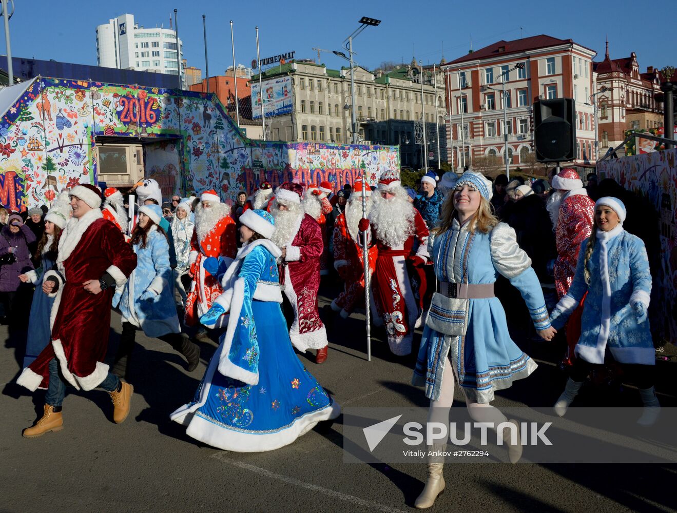 Father Frost parade in Vladivostok