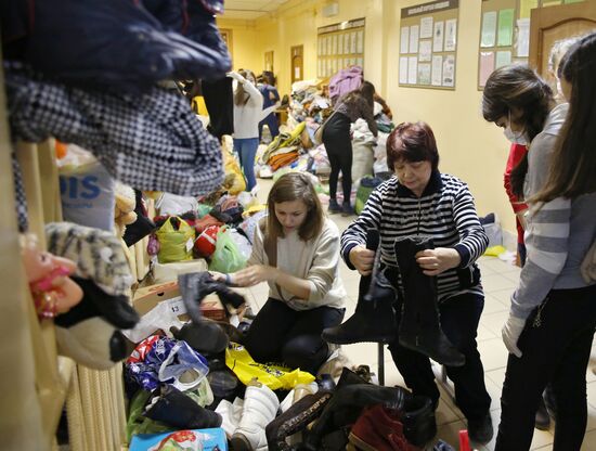 Aftermath of household gas explosion in residential building in Volgograd