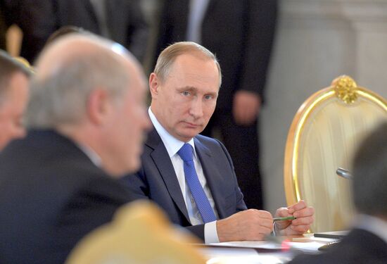 Russian President Vladimir Putin participates in CSTO and Supreme Eurasian Economic Council summits in Moscow