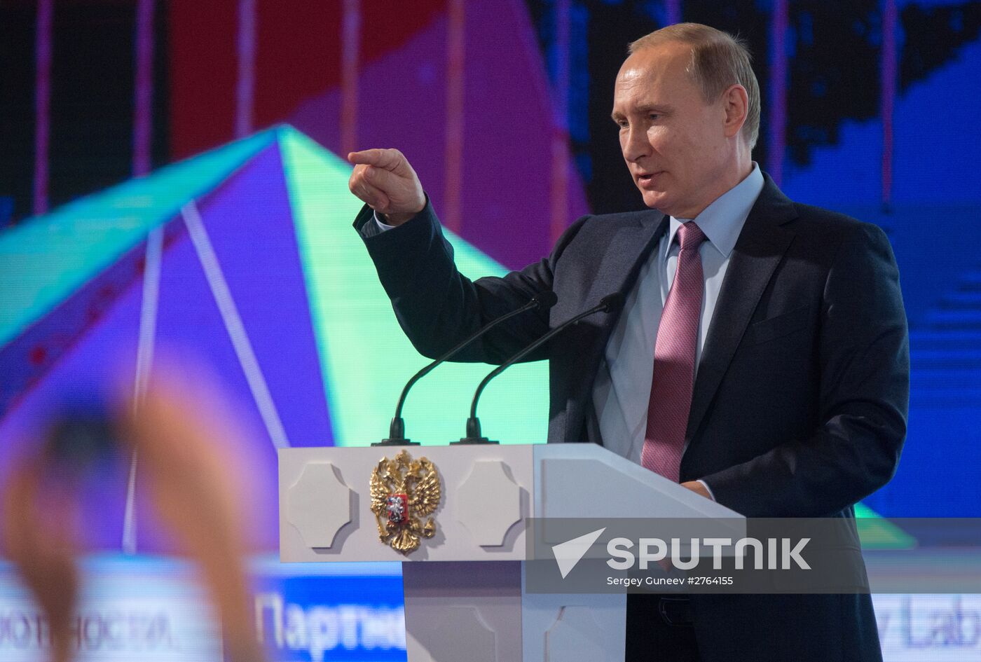 President Vladimir Putin at plenary meeting of Russia's first Internet Economy Forum