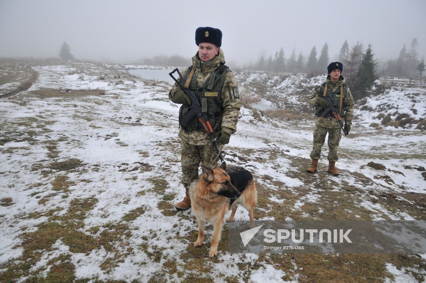 Ukrainian frontier outpost Syanki in Lviv Region