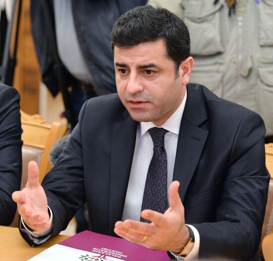 Russian Foreign Minister Sergey Lavrov and Co-Leader of Peoples' Democratic Party of Turkey Selahattin Demirtas meet in Moscow