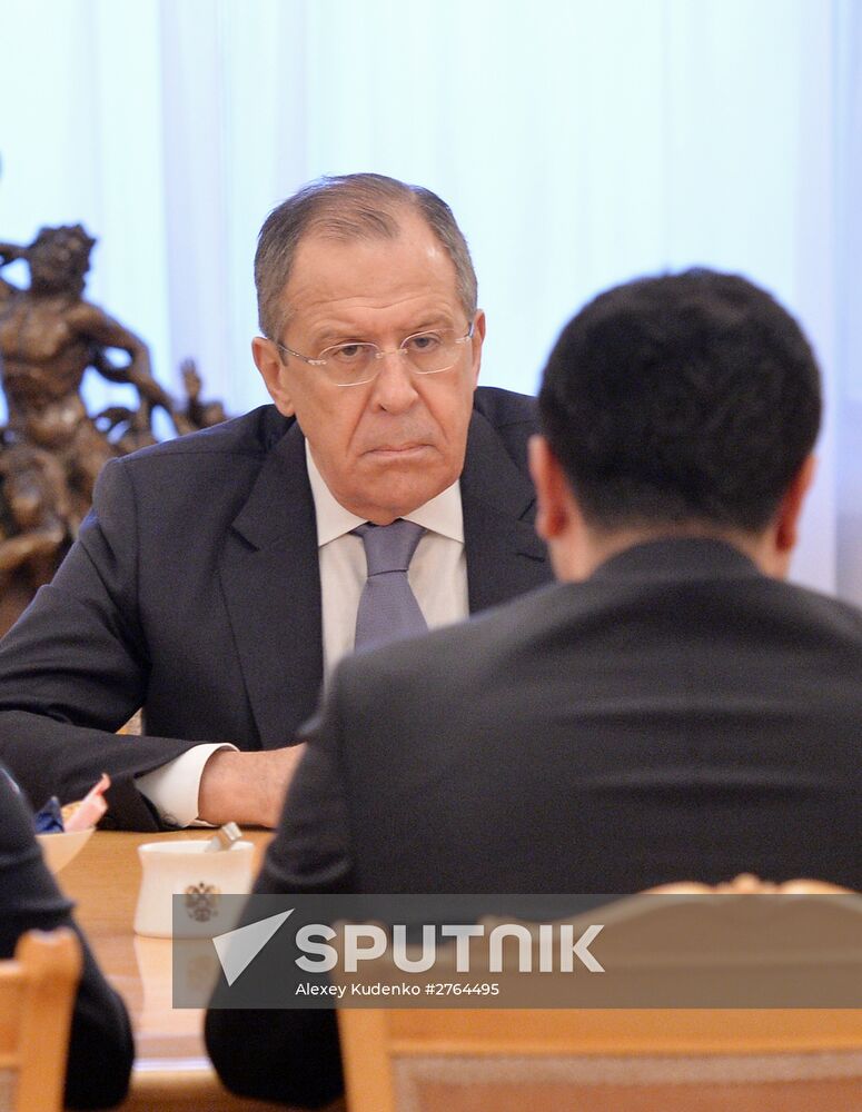 Russian Foreign Minister Sergey Lavrov and Co-Leader of Peoples' Democratic Party of Turkey Selahattin Demirtas meet in Moscow