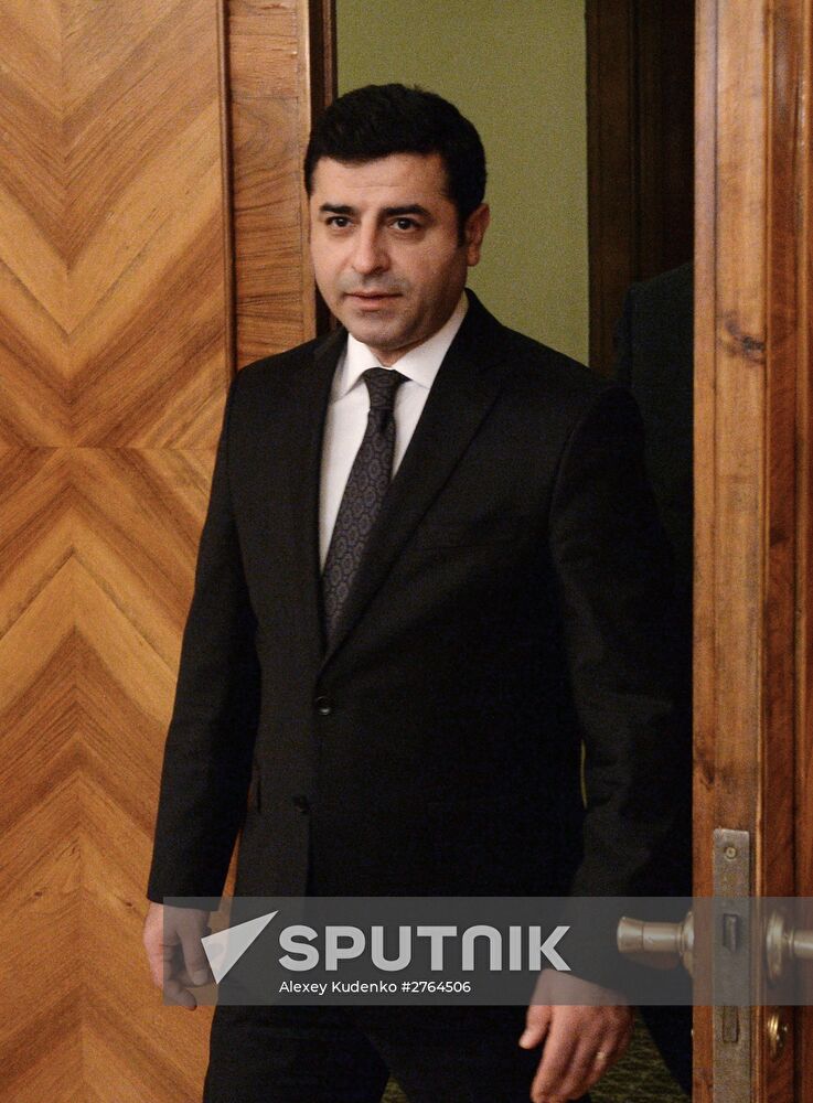 Russian Foreign Minister Sergey Lavrov and Co-Leader of Peoples' Democratic Party of Turkey Selahattin Demirtas meet in Moscow
