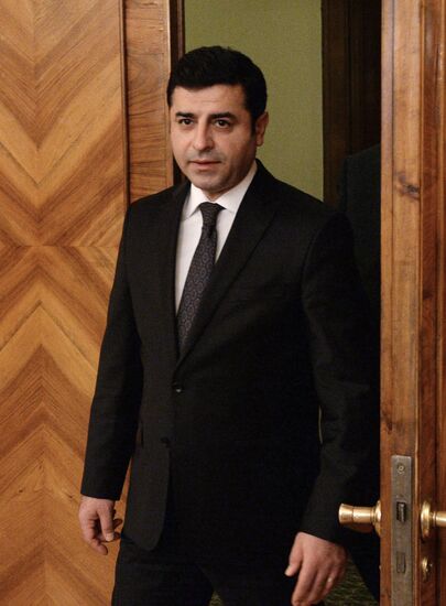 Russian Foreign Minister Sergey Lavrov and Co-Leader of Peoples' Democratic Party of Turkey Selahattin Demirtas meet in Moscow