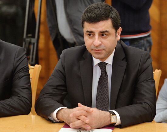 Russian Foreign Minister Sergey Lavrov and Co-Leader of Peoples' Democratic Party of Turkey Selahattin Demirtas meet in Moscow