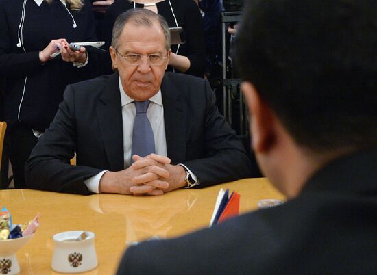 Russian Foreign Minister Sergey Lavrov and Co-Leader of Peoples' Democratic Party of Turkey Selahattin Demirtas meet in Moscow