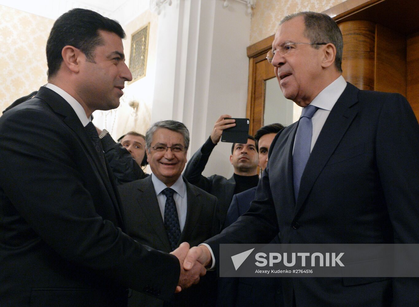 Russian Foreign Minister Sergey Lavrov and Co-Leader of Peoples' Democratic Party of Turkey Selahattin Demirtas meet in Moscow