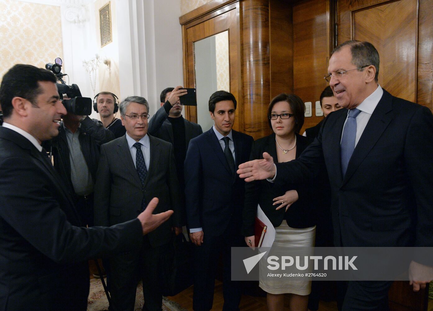 Russian Foreign Minister Sergey Lavrov and Co-Leader of Peoples' Democratic Party of Turkey Selahattin Demirtas meet in Moscow