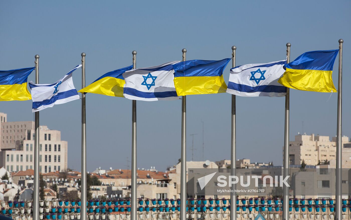 State flags of Israel and Ukraine