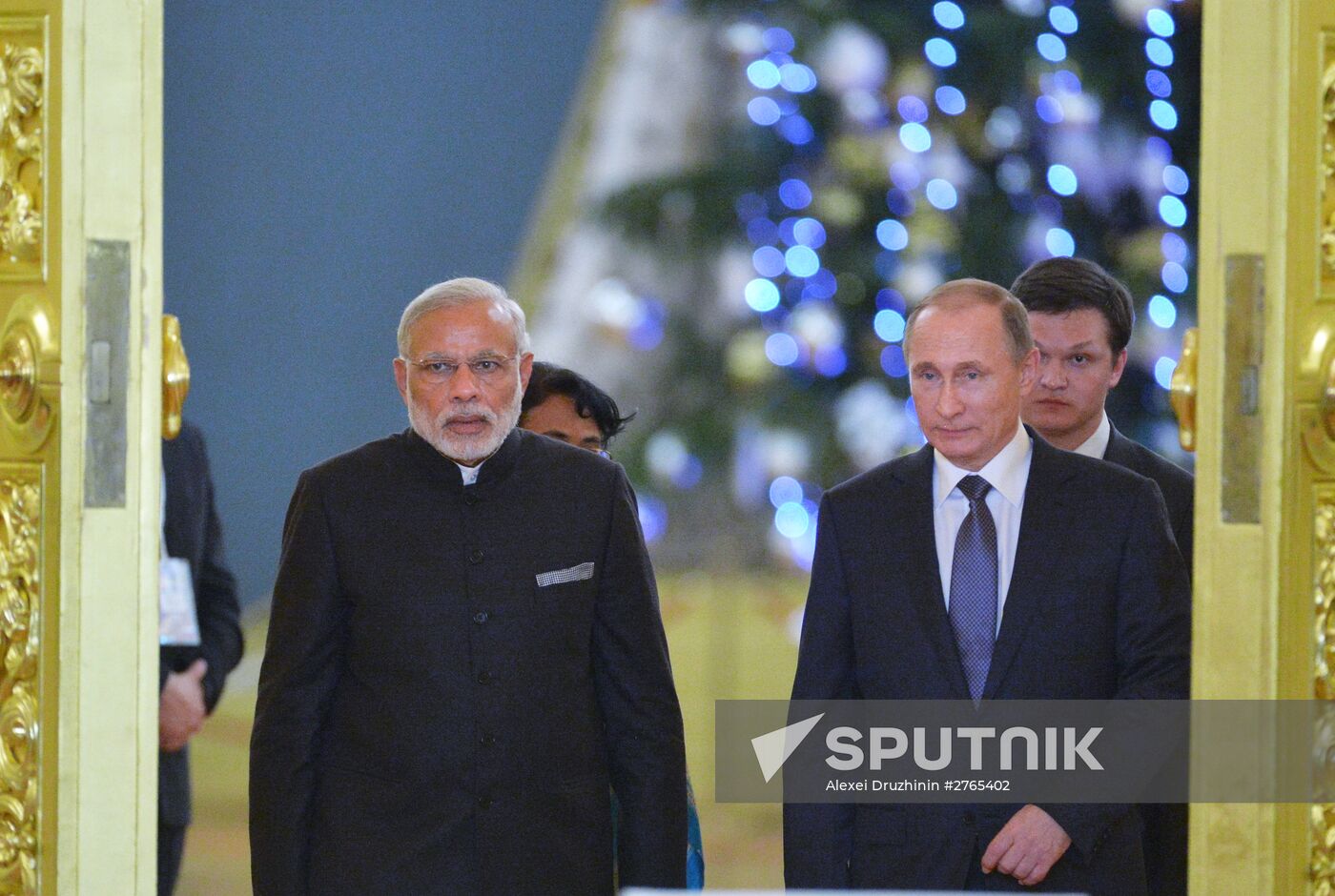 Russian President Vladimir Putin meets with Indian Prime Minister Narendra Modi