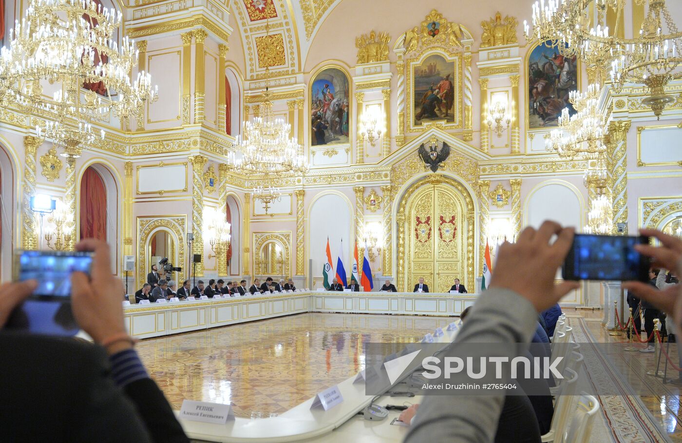 Russian President Vladimir Putin meets with Indian Prime Minister Narendra Modi