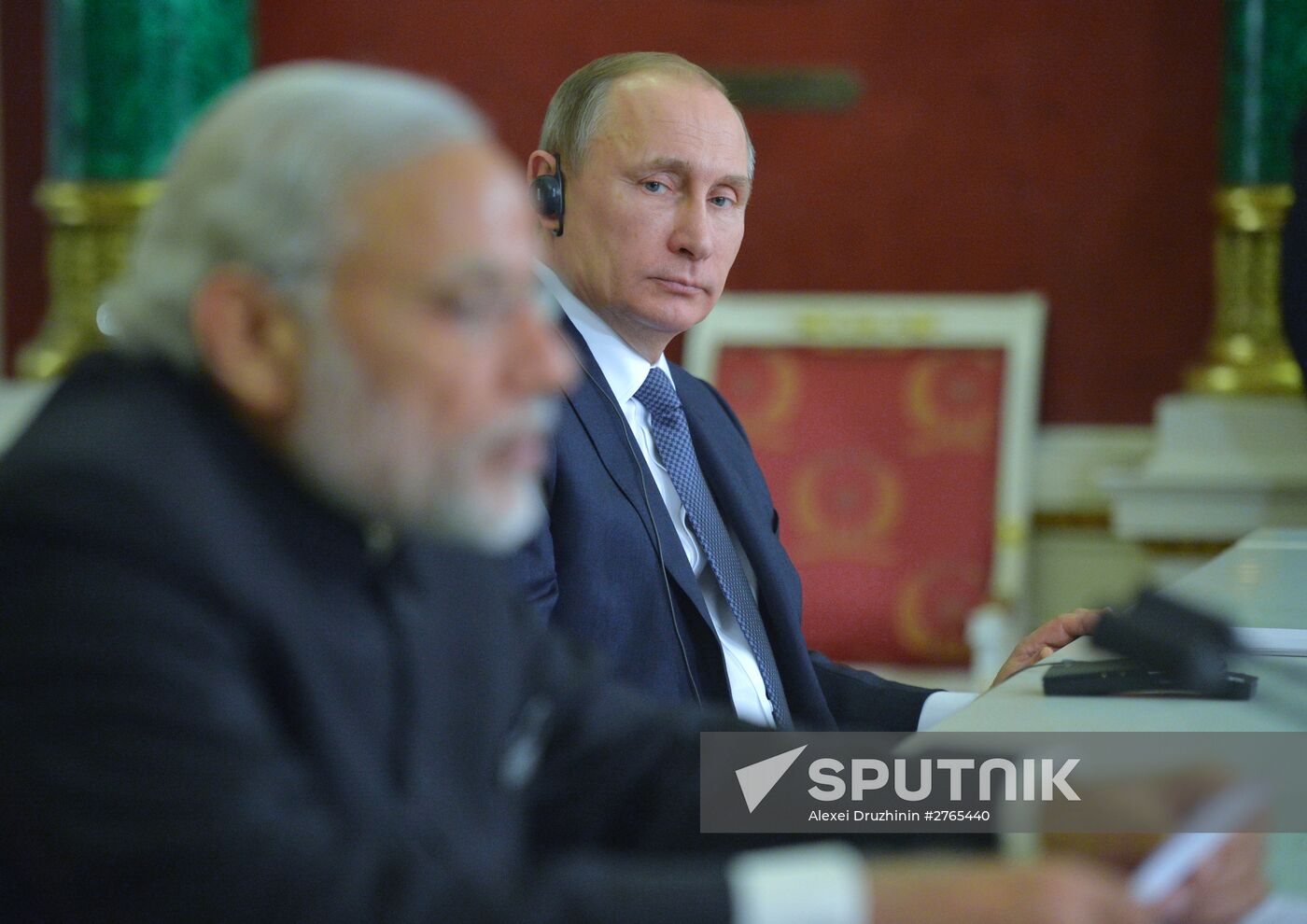 Russian President Vladimir Putin meets with Indian Prime Minister Narendra Modi