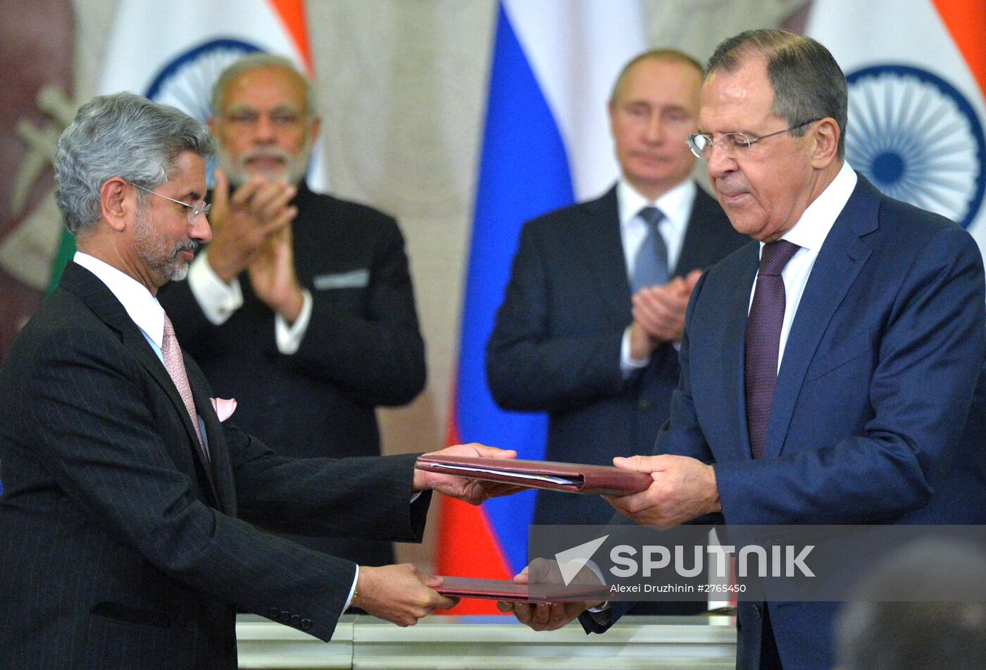 Russian President Vladimir Putin meets with Indian Prime Minister Narendra Modi