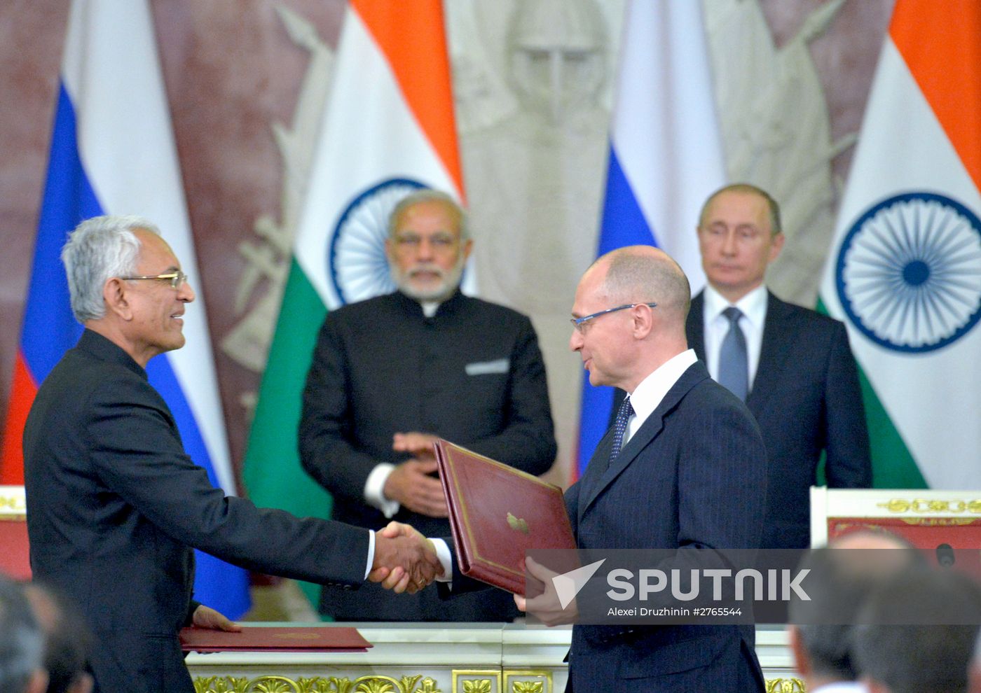Russian President Vladimir Putin meets with Indian Prime Minister Narendra Modi