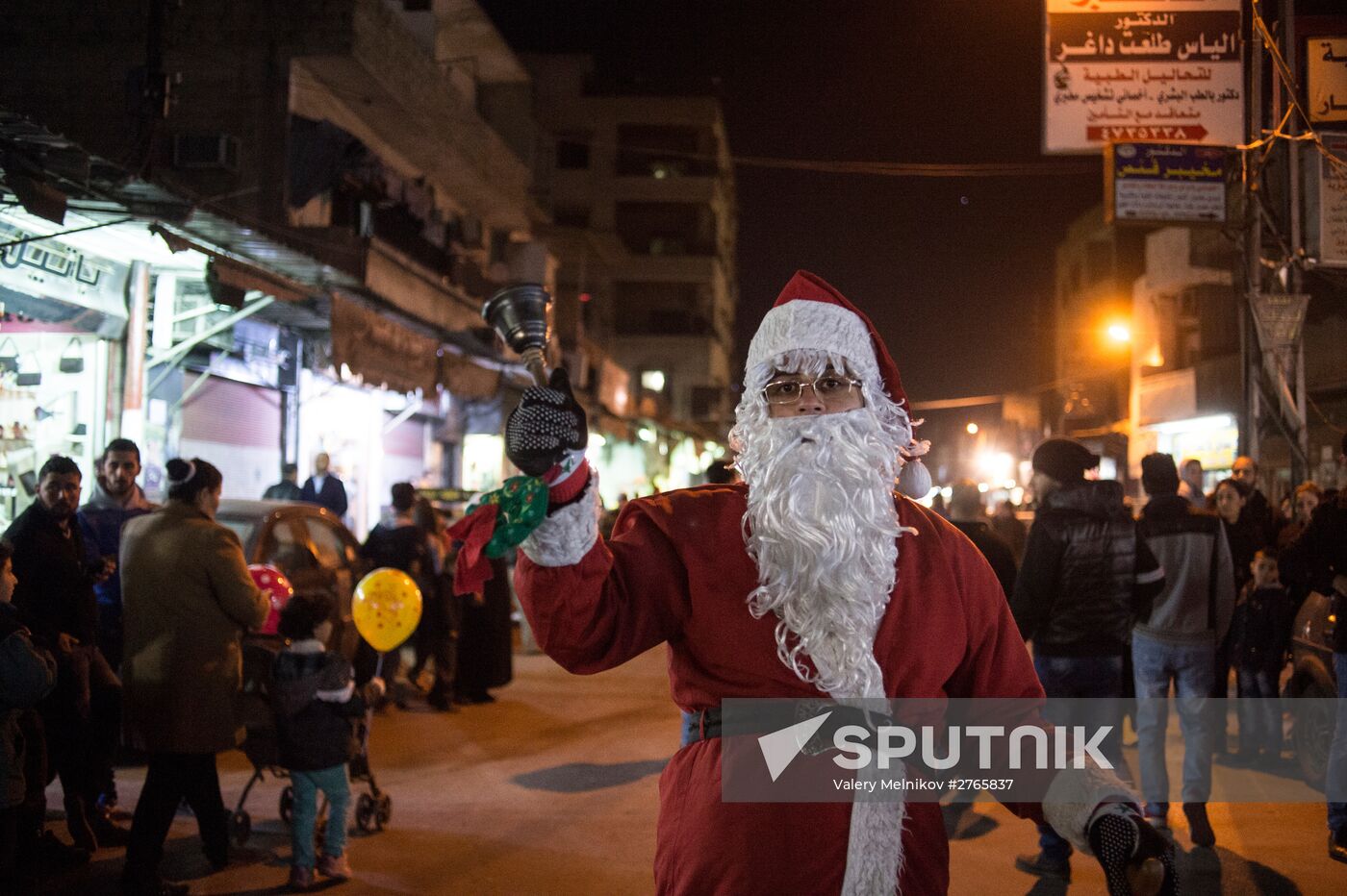 Damascus celebrates Christmas according to the Gregorian calendar. Location: Syria, . Author: Valery Melnikov/Sputnik. Christmas festivities in Damascus