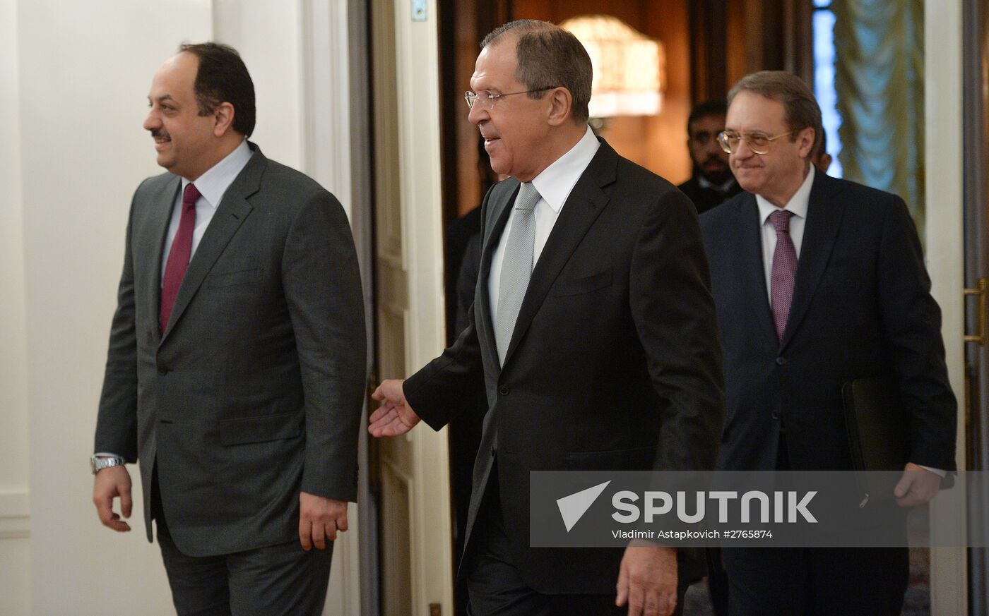Foreign Minister Sergei Lavrov meets with Qatarian countyerpart