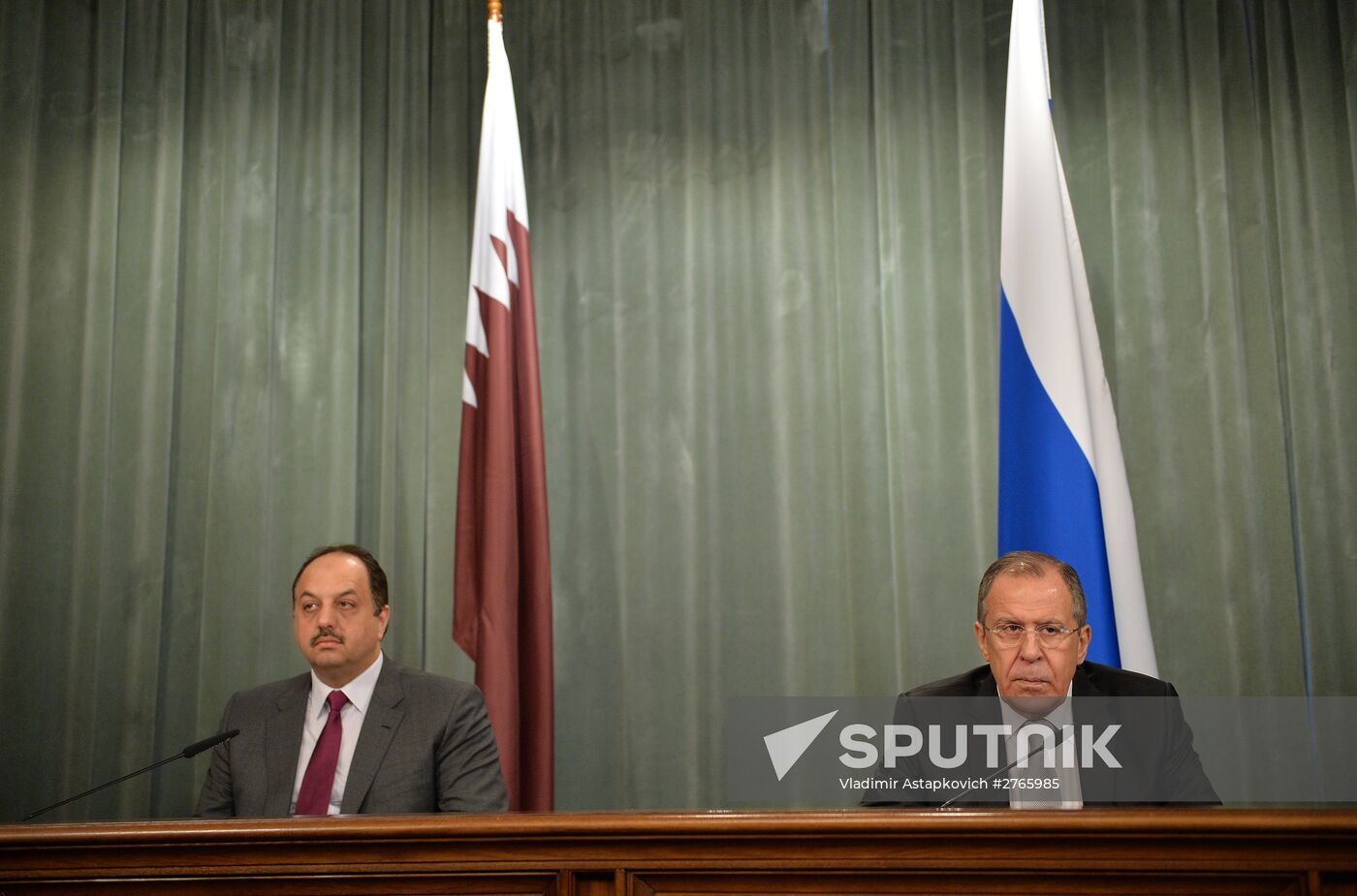 Foreign Minister Sergei Lavrov meets with Qatarian countyerpart