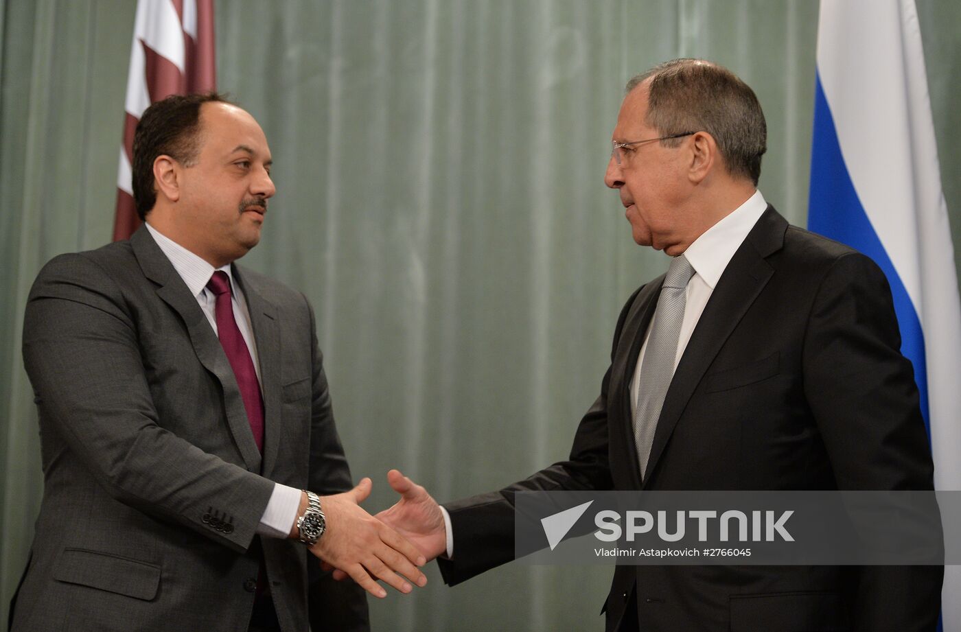 Foreign Minister Sergei Lavrov meets with Qatari counterpart Khalid Bin Mohammed AlAttiyah