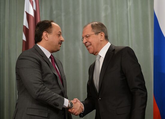 Foreign Minister Sergei Lavrov meets with Qatari counterpart Khalid Bin Mohammed AlAttiyah