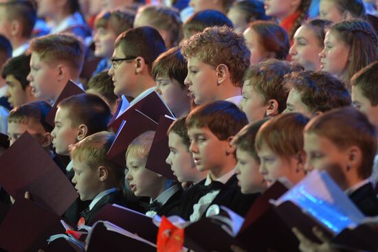 President Vladimir Putin attends concert of Russia's Children Choir