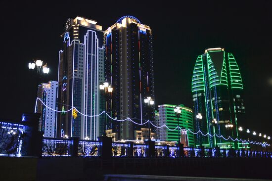 New Year's lighting in Grozny