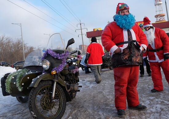 New Year's Eve motorcycle race in Samara