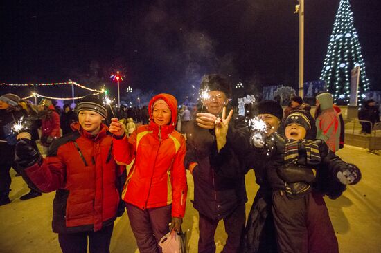 New Year celebrations in Russian cities