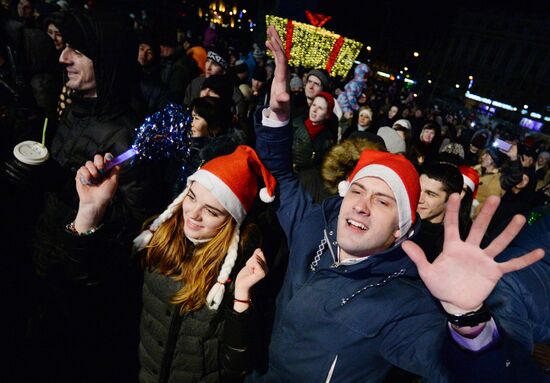 New Year celebrations in Russian cities