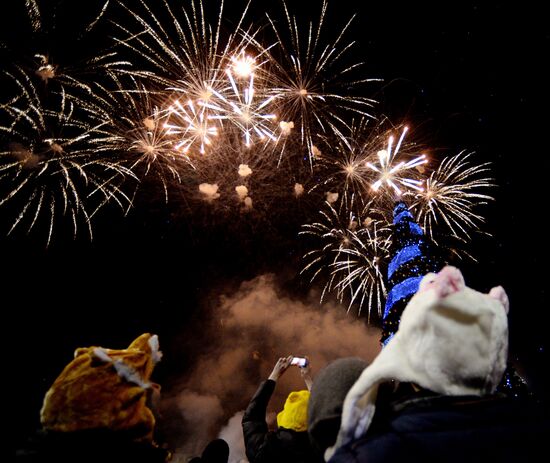 New Year celebrations in Russian cities