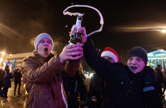 New Years' Eve celebations in Donetsk