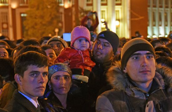 Outdoor concert in Dushanbe on New Year's Eve