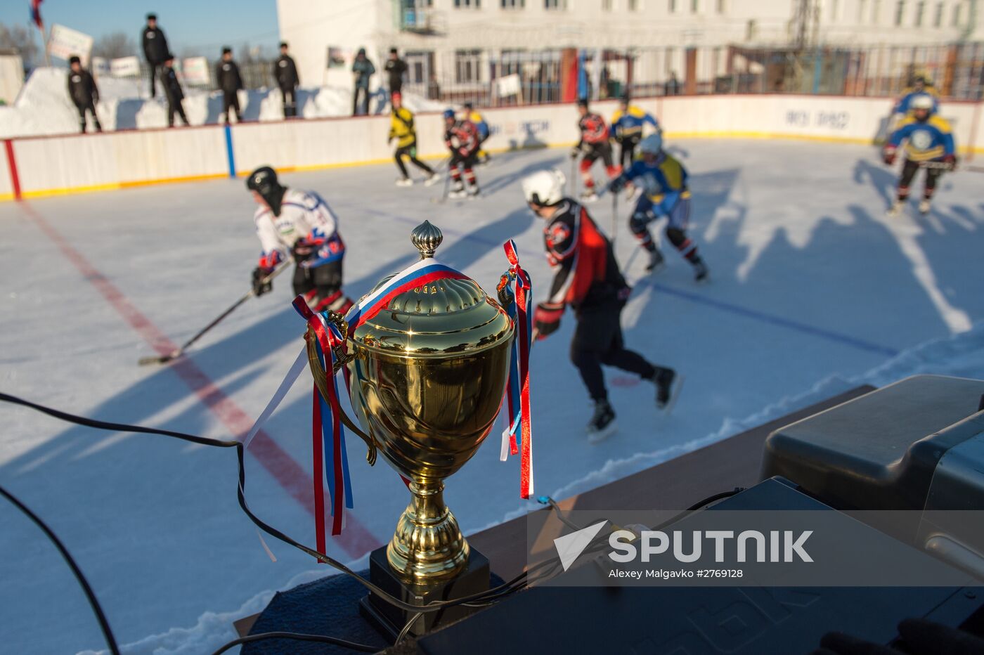 Hockey match in Omsk prison