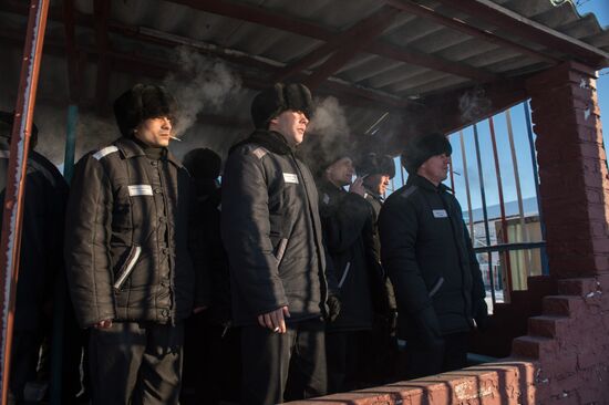 Hockey match in Omsk prison