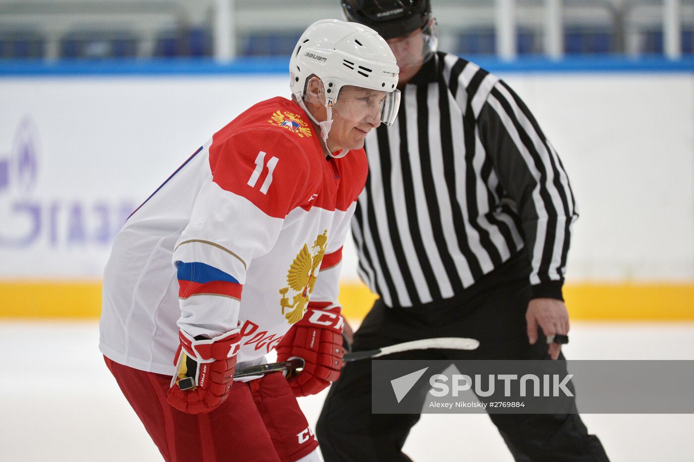 President Vladimir Putin holds hockey training in Sochi