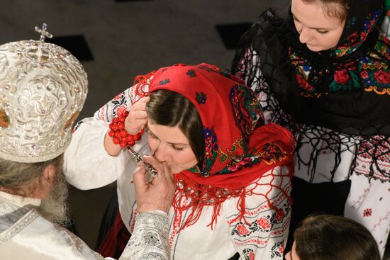 Christmas liturgy at Kiev-Pechersk Lavra