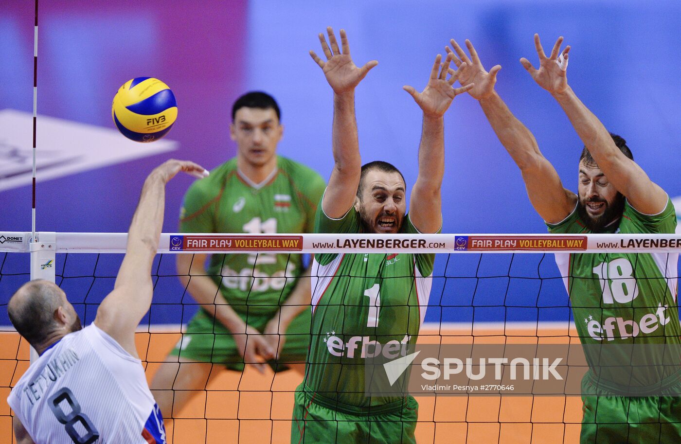 2016 Olympic Games Men's Qualification Volleyball Tournament. Russia vs. Bulgaria