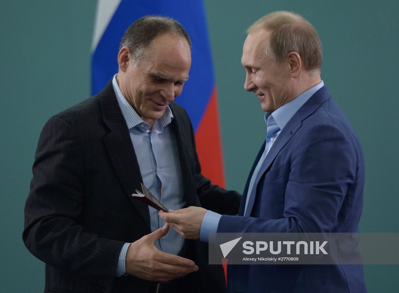 President Vladimir Putin meets with Russian judo national team members