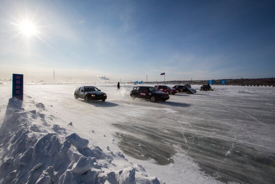 Ice car racing championship in Amur Region