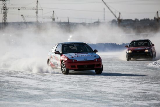 Ice car racing championship in Amur Region