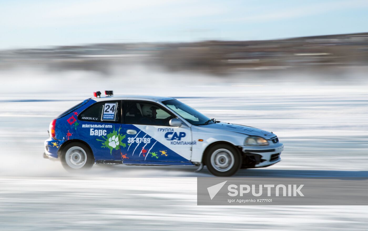 Ice car racing championship in Amur Region